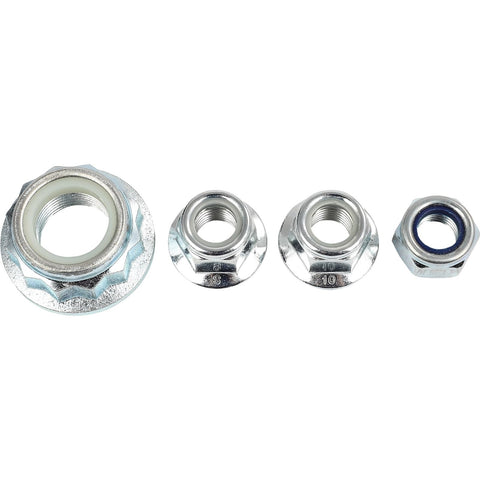 Four metal nuts from Front Left And Right Steering Knuckle And Wheel Hub Bearing Assembly Kit For Volkswagen Beetle 1999 To 2010