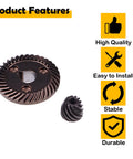 Angle Grinder Spiral Bevel Gear Kit for Makita 9553NB 9554NB 9555NB 9557NB 9558NB Replacement, durable carbon steel, easy install