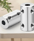 Six Pack 8mm To 10mm Steel Shaft Couplings Rigid Set Screw Motor Shaft Connectors For DIY Projects Motor Accessories Kit With Allen Wrench And Screws two steel couplings