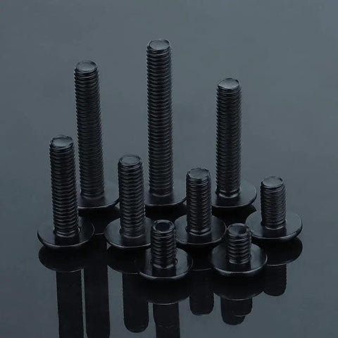 Tough As Nails Heavy Duty 3/8-16 X 1-1/2 Phillips Truss Head Machine Screw 10 Pack on black surface.