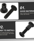 Kickass Black Stainless Steel M6 X25 Chicago Screws And Barrel Nuts Five Pack shows screws and barrel nuts on display.