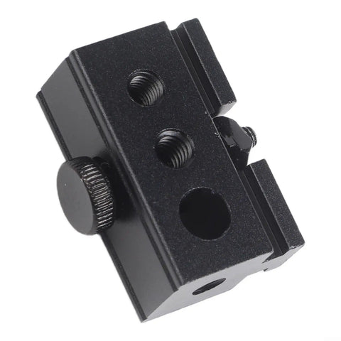Heavy Duty Black Aluminum Igt Table Track Slider Clamp Mount with triple ports for seamless camp lighting setup.