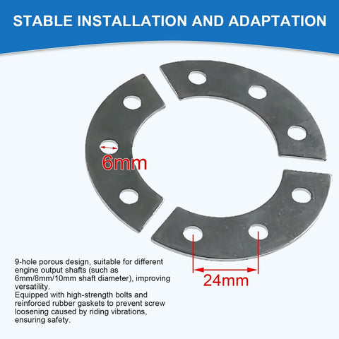 9 Holes Sprocket Mount Kit For 49cc 66cc 80cc Motorized Bicycles Includes 3 Backing Plates And 2 Reinforced Rubber Washers Replacement Engine Mount