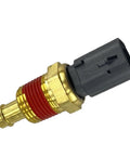 WEITARI engine coolant temperature sensor with brass threaded body and black plastic connector, close-up view.