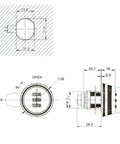 Technical diagram of 3 Digit Combination Mailbox Lock for Cabinets and Drawers, 7 to 8 Inch Rotary Tongue Cam, Black Steel Security Lock