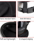 Two Piece FR Cotton Front Bib And Rear Extended Hood Welding Helmet Accessory With Press-In Seal, fabric and details view
