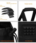 Close-up of Big Buddy Propane Heater Carry Bag material layers, padded handles, and non-slip strips.