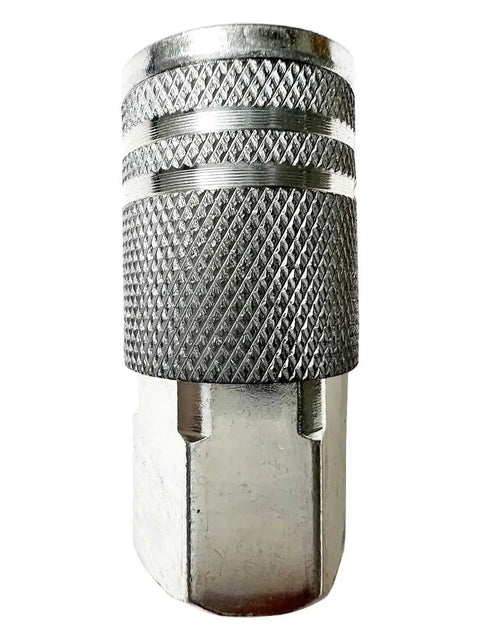Beefy One Quarter Inch Steel Female Industrial Air Coupler Quick Connect Fittings Set With Storage Case For Air Hoses