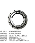 Heavy Duty Cross Roller Bearing Rotary Table Xu080149 Shop Ready Precision Machine Tool Accessory, top view showing diameter and mounting holes.