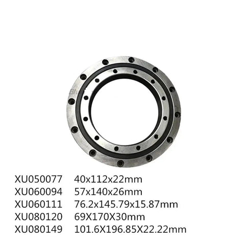 Heavy Duty Cross Roller Bearing Rotary Table Xu080149 Shop Ready Precision Machine Tool Accessory, top view showing diameter and mounting holes.