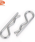 6 Pcs M4 X 90 Heavy Duty 304 Stainless Steel Cotter Pins and R Clips with strong spring tension for trailers and machinery