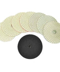 8 piece diamond polishing pad set from 4 Inch Variable Speed Wet Polisher Kit Grit Range 50 100 200 400 800 1500 3000 for Granite Marble Concrete