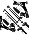 12 Piece Front Suspension Kit For 2009 To 2013 Toyota Corolla Including Front Lower Control Arms Ball Joints Inner Tie Rod Ends Outer Tie Rod Ends And Mounting Hardware For Easy Bolt On Replacement Ready To Roll.