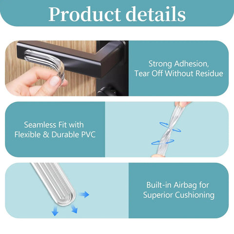 Image showing Strong Adhesion feature of the Straight Up Tough Clear Rubber Wall Saver Pads 12 Piece Kit with durable PVC material.