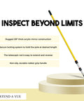 Telescoping Inspection Mirror Kit With 4 To 12 Ft Pole, Heavy Duty Yet Lightweight, 8 By 10 Inch Acrylic Mirror