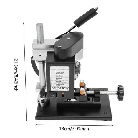 Mini Drill Press For Jewelry Making And PCB Projects Dope Precision Benchtop Drilling Machine dimensions displayed