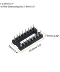 DIP IC Socket Adapter Round Pin 16P 2.54mm Pitch for PCB Board Chips Dual Row Plug and Play Durable Plastic Metal Construction