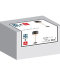 Box packaging of Dope 22-Inch Table Lamp With Dual Pull Chains, Industrial Dark Gray Metal Finish visible on label