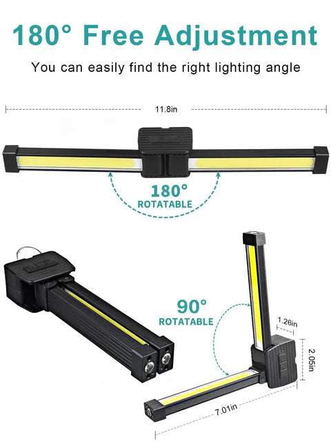 Portable Gym Lighting For Posing And Outdoor Use Your Go To Magnetic Rechargeable Work Light With 180 Degree Rotation Foldable Camping Lamp
