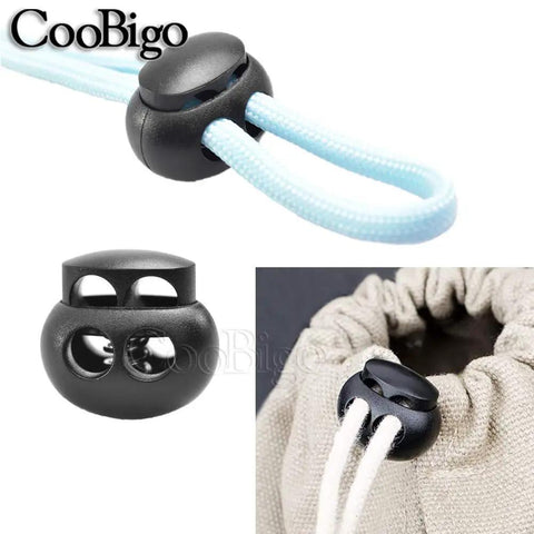 25 Pack Spring Cord Locks End Stops For Drawstrings And Shoelaces Two Hole Round Plastic Toggles With Rock Solid Grip