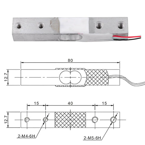 2Kg High Precision Miniature Digital Load Cell Sensor YZC133 For Arduino DIY Projects Ultra Compact Weight Sensor For Portable Kitchen Scales Pet Feeder And Small Appliances Pack Of 2, 80mm aluminum alloy