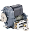 Heavy Duty Metal Electric Winch With Wireless Remote Control For TRX4 SCX10 D90 1/10 Rc Crawler Upgrade And Modification Parts Kit, gray winch side view