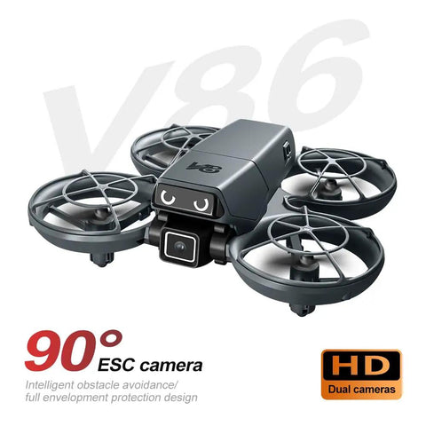 Mini RC Drone With Camera For Easy Night Flying, Durable ABS Body, Full Guard Propellers, Cool LED Eye Lights