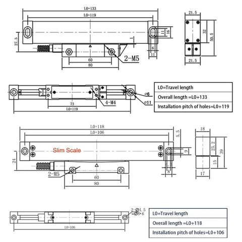 2Axis LCD DRO Digital Readout For Lathe And Milling Machines With 5um Linear Scales 16 By 40 Inch Glass Optical Encoder OEM