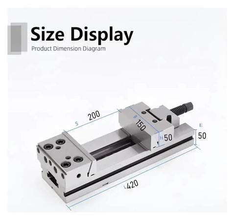 Heavy Duty Workbench Vise Clamp Six Inch Two Hundred Mm GT150X200 Mount With Quick Change Jaw Faces dimensions diagram
