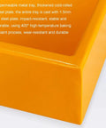Close-up of yellow Leakproof Spill Containment Pallet With Drain For Garage And Warehouse Durable Metal Tray Size 125 By 65