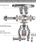 Beefed Up Hammock Chair Hanging Kit With Stainless Steel 304 Swing Hanger showing SUS 304 bracket and bearings