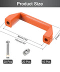 10 Pack Rectangular Aluminum Alloy Pull Handles With 90mm Center Hole For Doors Drawers Cabinets Gates And Garages Orange Finish, size diagram