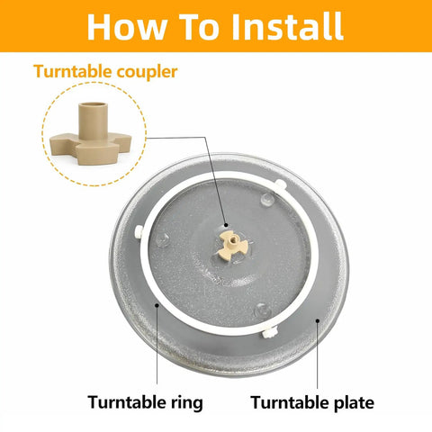 How to install Replacement Microwave Turntable Motor Coupler Set, 0.59 Inch Shaft Length And 0.47 Inch 12mm, High Temp PPS Material, Heavy Duty, Easy Swap For Your Microwave, Fits Most Turntables, 2 Pack on microwave tray