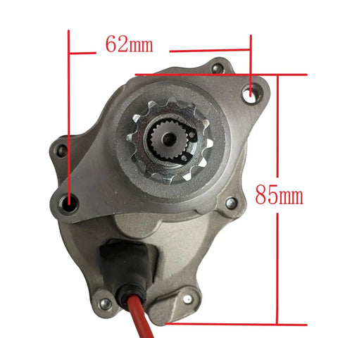 2-Bolt Lower Mount Starter Motor For 50cc To 125cc 4-Stroke ATVs, Dirt Bikes, Go Karts, Quads with 12-tooth gear and dimensions labeled