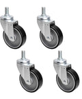 Heavy Duty Caster Wheels Swivel Casters With Top Plate For Carts And Workbenches Quiet No Noise Rolling Wheels With Brake Threaded Stem
