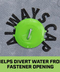 Top Shelf 3 8 Inch Plastic Cap Staples For Housewrap Roofing And Insulation Installations Featuring Bombproof Retention And Premium Weather Proofing Build 2016 Pack, green cap staple showing water diversion feature.