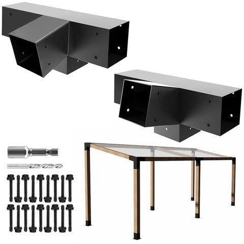 4 Way Slant Angle Pergola Brackets Kit For 4x4 Lumber 15 Degree Up 75 Degree Down Tough As Nails Galvanized Steel