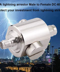 SMA Male To Female Lightning Arrestor For Coaxial Cellular GPS Systems, 50 Ohm Surge Protector, DC 0-6 GHz with cityscape background
