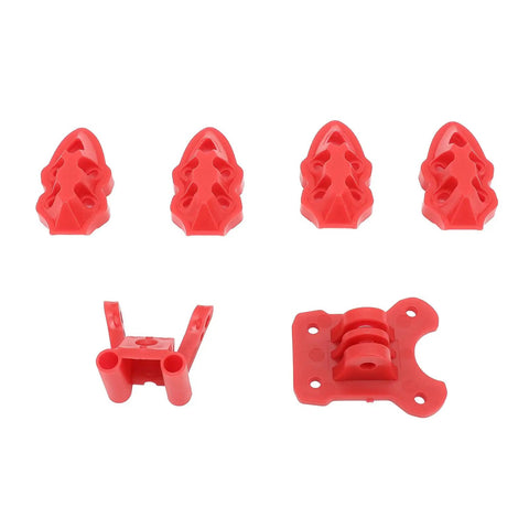 Red components of 3D Printed RC FPV Drone Mounting Base Kit With Motor Camera And Antenna Mounts For 5 To 10 Inch Quadcopter Frames