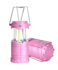 2 Pack Mini LED Pink Camping Lanterns Portable Outdoor Handheld Lights for Camping Hiking Power Outages and Emergencies Durable ABS