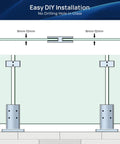 Heavy Duty Glass To Glass Clamp Set No Drill Install For Frameless Railing Black T304 Stainless Steel installation diagram
