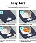 Digital Kitchen Scale For Food, 11Lb And 5Kg Precision Scale With Ounces And Grams, tare function instructions with nuts in bowl