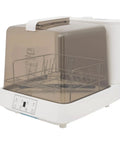 No Sweat Slick Countertop Dishwasher Features 800W Motor And 360 Degree Spray in compact design with clear lid.