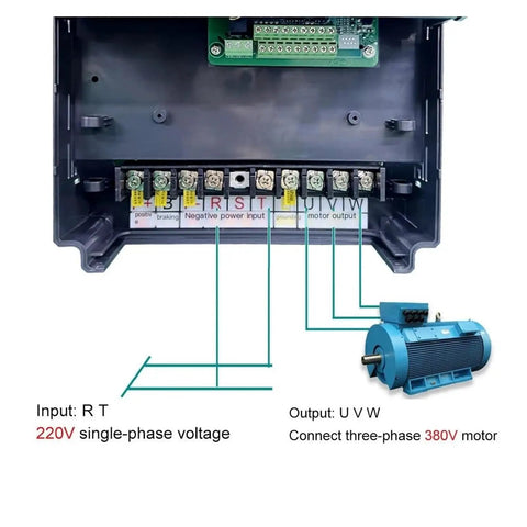 Workhorse Variable Frequency Drive Inverter For Industrial Motors 220 To 380 Volts Wide Input Range 15 Kilowatt To 30 Kilowatt Adjustable Output Frequency With Built In Overvoltage Protection And Energy Saving Features, wiring terminals