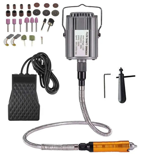 Overhead Flex Shaft Rotary Tool Kit With Foot Pedal Control 780W Power Pro Grade Hanging Carver And All In One Multi Function Metalworking Tool 23000 RPM For Precision Grinding Sanding Carving And Wire Work