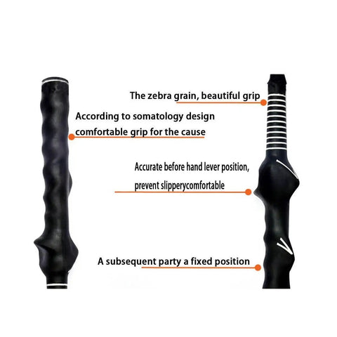 Right Handed Golf Swing Training Grip Trainer For Proper Hand And Finger Placement, black rubber grip with ergonomic design