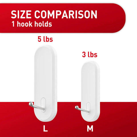Medium Wire Hooks Value Pack With 7 Hooks And 12 Strips Damage Free Organization No Tools Needed Holds Up To 3 Lbs Per Hook Ideal For Walls Cabinets Doors White