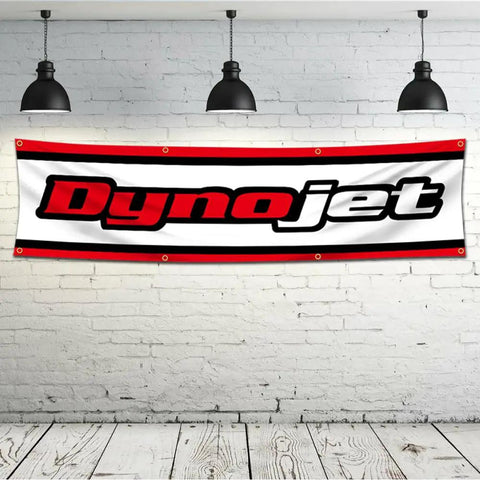 Garage Workshop Flag Banner Tapestry 2x8ft Vibrant Polyester Wall Decor with white, red, and black design in a room.