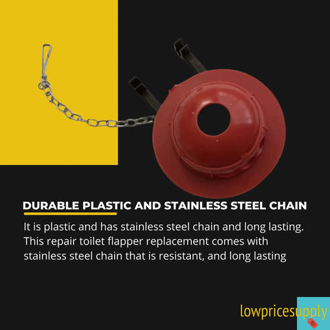 Universal 3 Inch Flush Valve Toilet Flapper with Chain and Hook Rubber Tank Seal