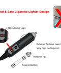 12V DC Power Cord For DreamStation CPAP BiPAP Car Charger Cable with LED indicator and fuse components, cigarette lighter design